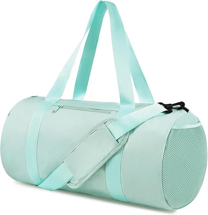 Small Gym Bag Duffel Bag for Women Men Fitness Sports Bag Workout Adjustable Detachable Shoulder Strap Lightweight Carry on Travel Duffle Bag (Green, 19" / Medium / 24L)