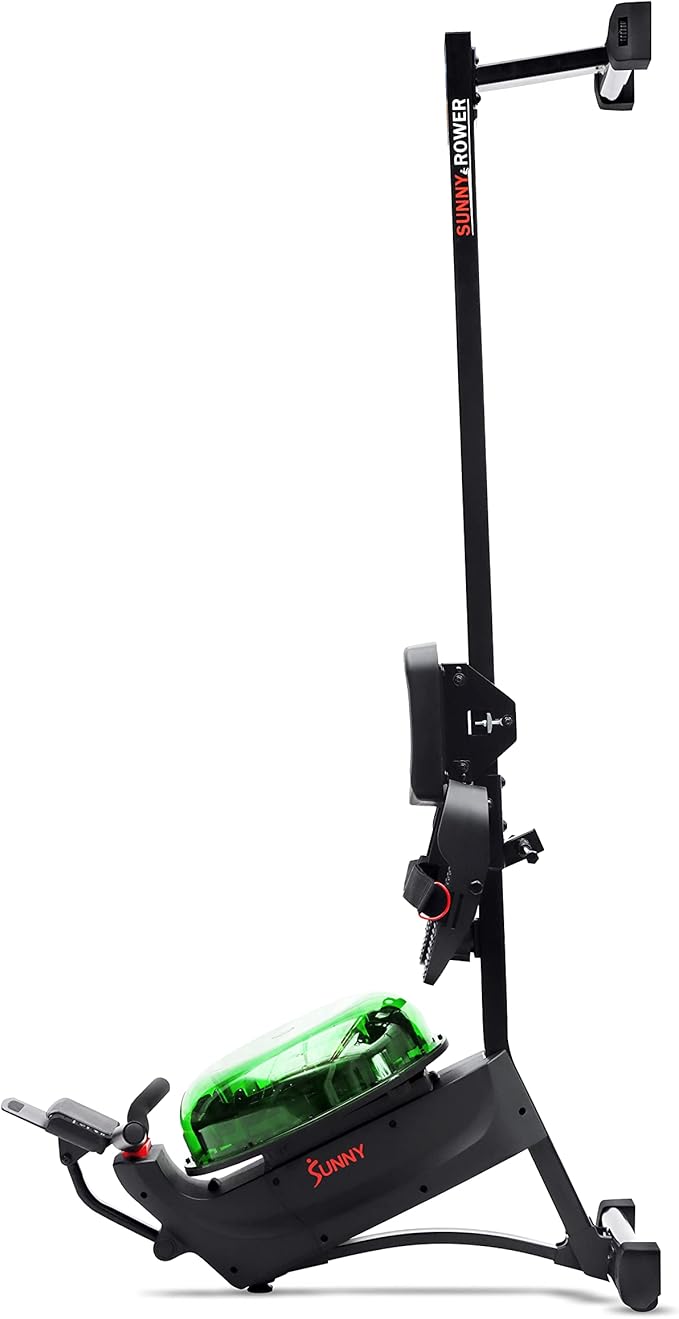 Sunny Health & Fitness Elite Water Rowing Machine with High Dynamic Resistance Vertical Tank, Low-Impact Full-Body Workout and Optional Free SunnyFit App Connectivity