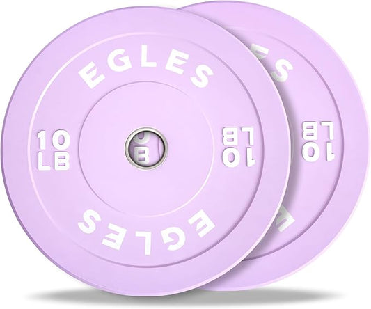 EGLES Vibrant Colorful Olympic Weight Plates, Rubber Barbell Plates, 2-inch Standard Virgin Rubber Bumper Plate 10 15 25 35 45LB for Home Gym Weightlifting, Strength Training, Fit Workouts