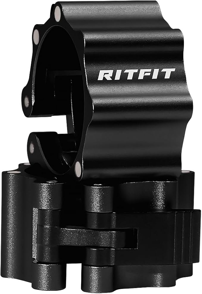 RitFit 2-Inch Magnetic Barbell Collars Locking Clamps - Heavy Duty Aluminum Alloy, Quick Release with Non-Slip TPR Pads for Olympic Weightlifting Powerlifting Training (Pair)