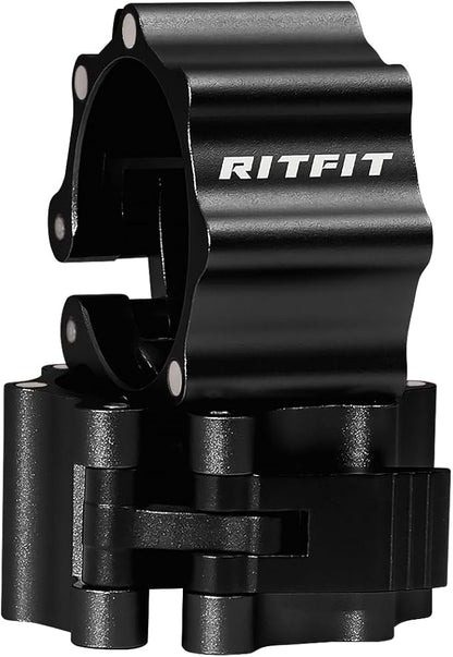 RitFit 2-Inch Magnetic Barbell Collars Locking Clamps - Heavy Duty Aluminum Alloy, Quick Release with Non-Slip TPR Pads for Olympic Weightlifting Powerlifting Training (Pair)