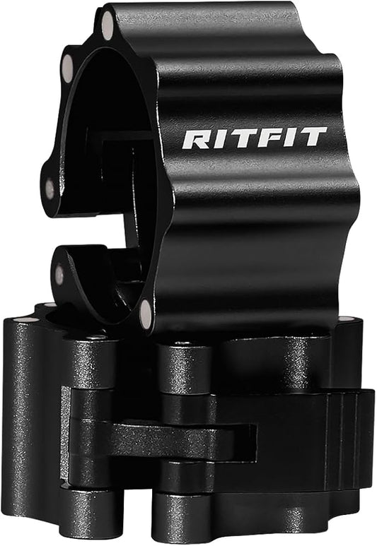 RitFit 2-Inch Magnetic Barbell Collars Locking Clamps - Heavy Duty Aluminum Alloy, Quick Release with Non-Slip TPR Pads for Olympic Weightlifting Powerlifting Training (Pair)