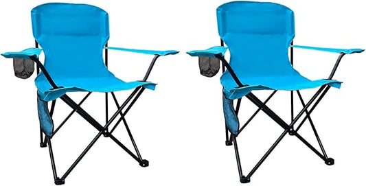 Folding Camping Chair, 225lb Capacity, Includes Cup Holder & Side Storage Bag, 5.5lbs Portable for