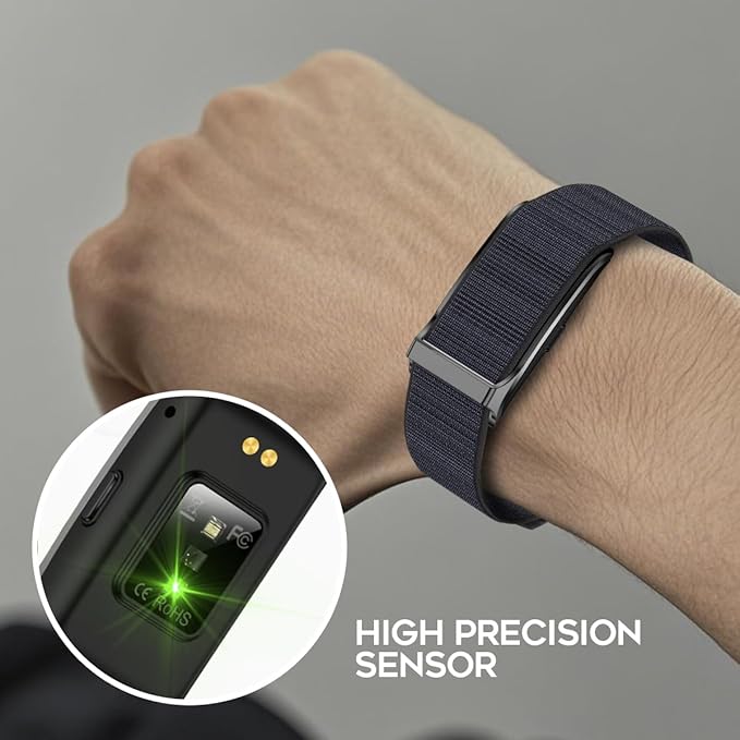 Smart Bracelet Activity Fitness Tracker, Health Wristband, Screenless Ultra Lightweight 17g Wearable 24/7 BP Health Monitor, 100+ Modes, Improve Sleep, Heart Rate Tracking for Women Men Free App