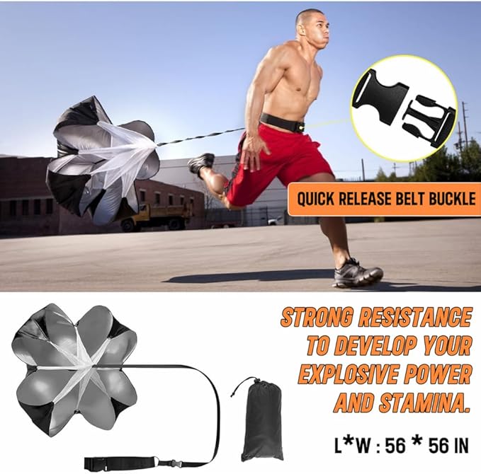 20ft Sports Agility Ladder for Men Women and Kids, Speed Youth Soccer Agility Training Equipment for Football, Exercise, Tennis, Legs Workout with Speed Parachute, Cones and Carry Bag