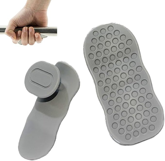 Ergonomic Non-Slip Fitness Grip Pads,Secured Finger Clip Hand Grips for Weightlifting,Pull-Ups,Dumbbells,Gym Workout Gloves,Palm Protectors for Men and Women(Black/Grey)