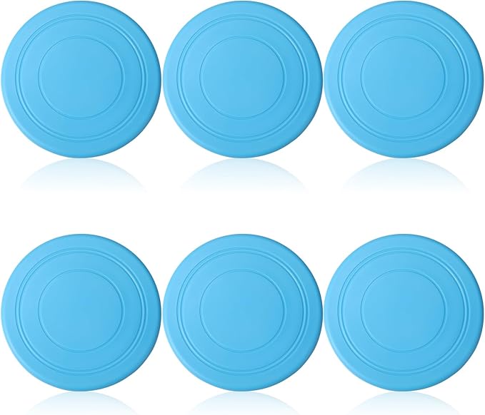 6 Pcs Kids Flying Disc 7 Inch Silicone Flying Disks Set for Kindergarten Outdoor Backyard Beach Lawn Park