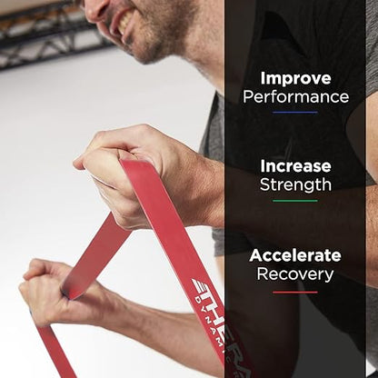 THERABAND High Resistance Bands, Set of 2 Elastic Super Bands for Improving Flexibility, Injury Rehab, & Full Body Workouts, Heavy Duty Stretch Bands for Lifting, 1 Light & 1 Medium Band