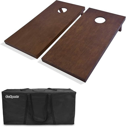 GoSports 4'x2' Regulation Size Wooden Cornhole Boards Set with Dark Brown Varnish | Includes Carrying Case and Bean Bags (Choose Your Colors) Over 100 Color Combinations