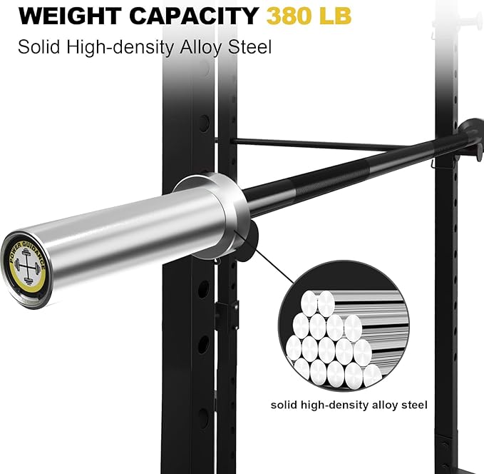 POWER GUIDANCE Chrome Olympic Barbell Bar, 2 Inch Weight Bar for lifting, Hip Thrusts,Universal Strength Training Bars 4ft/5ft/6ft