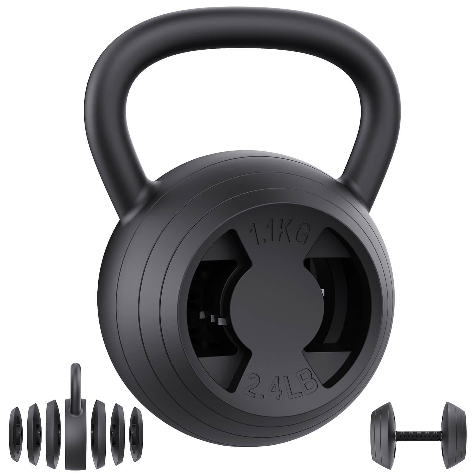 Hezeyferg 2-in-1 Adjustable Kettlebell, 15-45 LB Kettlebells Weight Set with Wide Grip, 4.8-30 LB