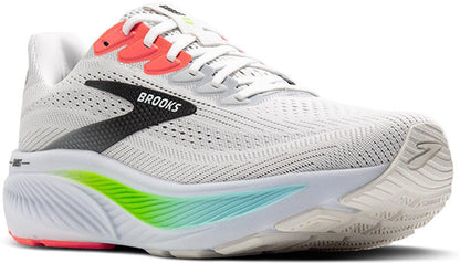 Brooks Men’s Ghost 17 Neutral Running Shoe - White/Pink Clay/Gecko - 8.5 Medium