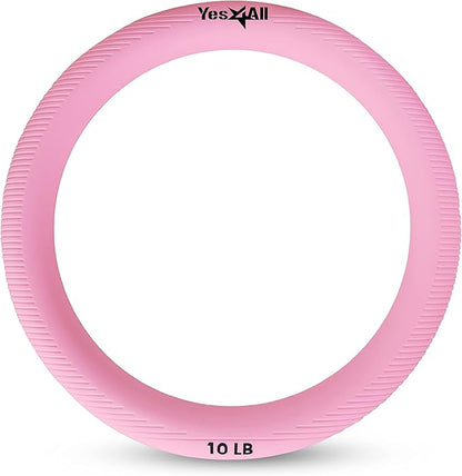 Yes4All Power Ring 10lbs, Weight Ring, Weighted Circle, Kettlebell for Yoga Exercise, Aerobics, Home Fitness, Core Training
