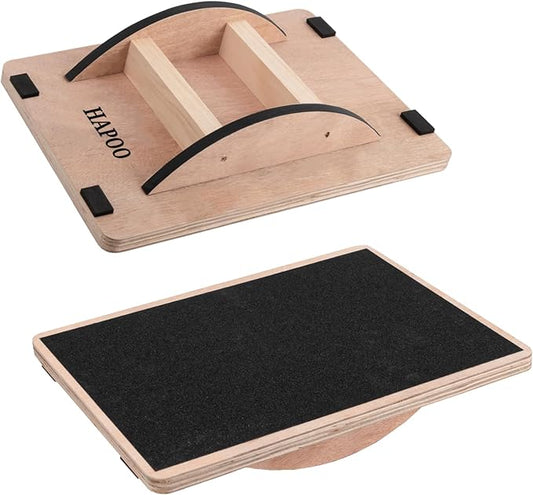 Wooden Wobble Board for Adults - Anti-Slip Balance Board for Stand-Desk Core Strength Therapy