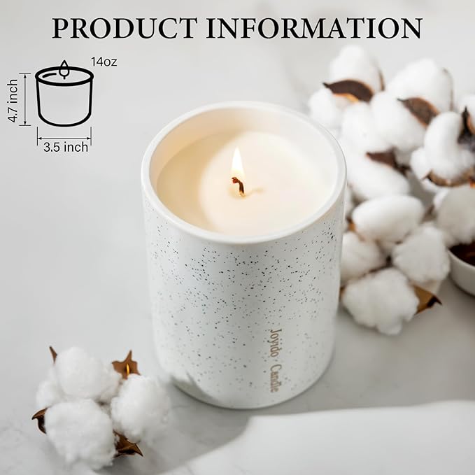 14OZ Lavender Scented Candle - Aromatherapy Candles with Lid - Soy Candles for Home Scented - Ceramic Jar Candles Decorated with Gold Dust for Bedroom Kitchen Home Decor, Housewarming Party