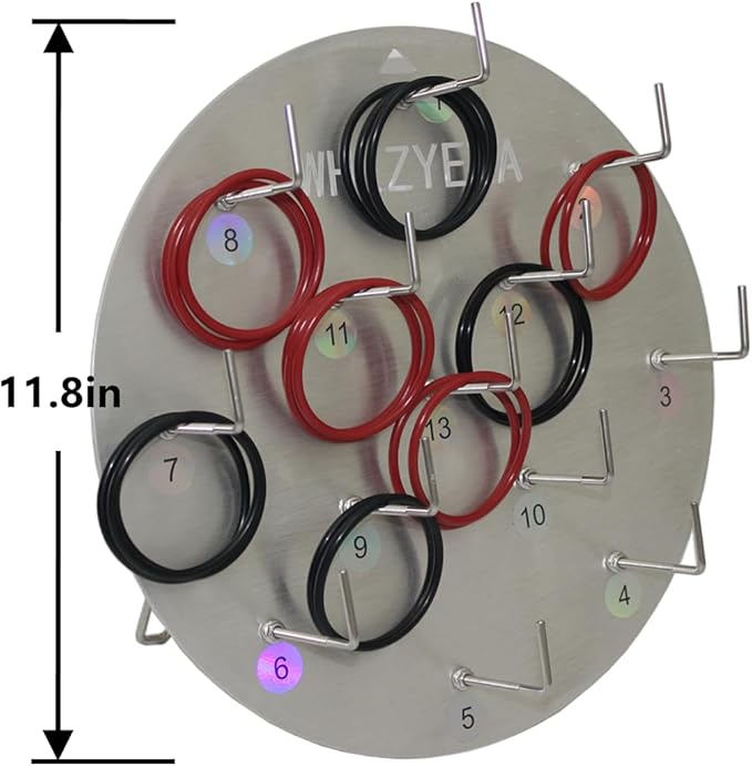 Aluminum Alloy Plate Portable Hook Ring Toss Game, Fun Backyard Lawn Toss for Family Carnival Party Games, Picnic & BBQ Entertainment