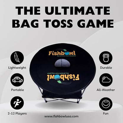 The Ultimate Bag Toss Yard Game - Portable Game Set Lawn & Beach for Family, College and Adults - Includes 12 Bags, Collapsible Base, Game Board & Case - Outdoor Games - Cornhole Set