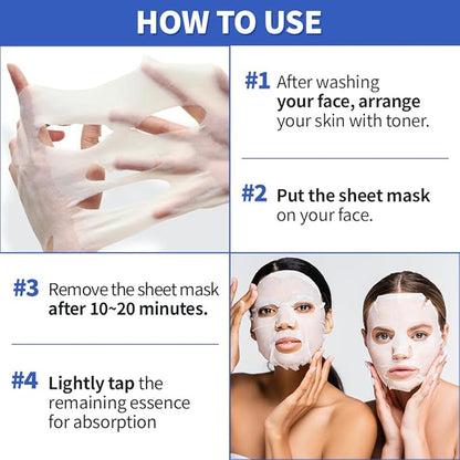EUNYUL [PACK OF 16 Purity Facial Sheet Mask Pack 16 types Korean Skincare Hydrating & Nourishing & Natural Ingredients for All Skin Type