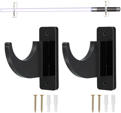 uxcell Sword Wall Mount Holder, 1 Set Acrylic Light Saber Display Hanger Wall-Mounted Sword Stand Display for Light Saber Sword Wall Bracket, Black