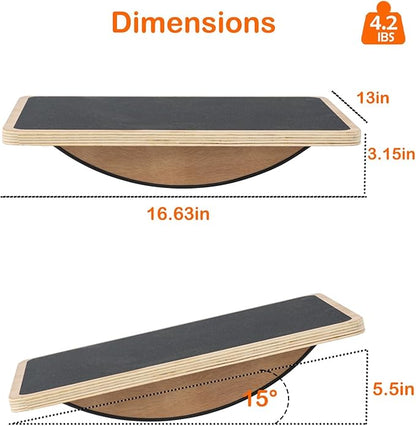 Balance Board Professional Wobble Board for Adults Anti-Slip 350LBS Balance Boards for Physical Therapy Standing Desk Core Strength Wooden Balance Board Rocker Board