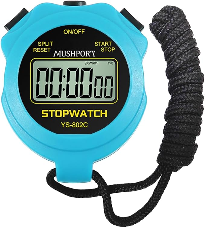 Stopwatch Timer Only Stopwatch Mode, ON/Off Silent Simple Operation, Without Clock Date Countdown, Digital Stop Watch for Sports Kids Coaches Swimming Running, Blue