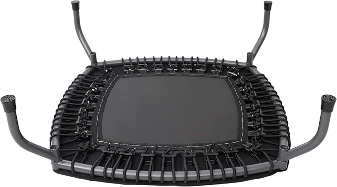 Sunny Health & Fitness Springless Mini Fitness Trampoline ??Premium Adjustable Bungee-Style Indoor/Outdoor Exercise Rebounder for Quieter and Safer Workouts