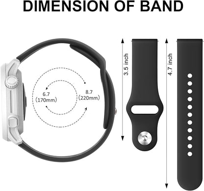 Amzpas Silicone Band for Coros PACE 2/ APEX 42mm/ APEX 2, 20mm Quick-Release Replacement Wristband Sport Strap for Men Women
