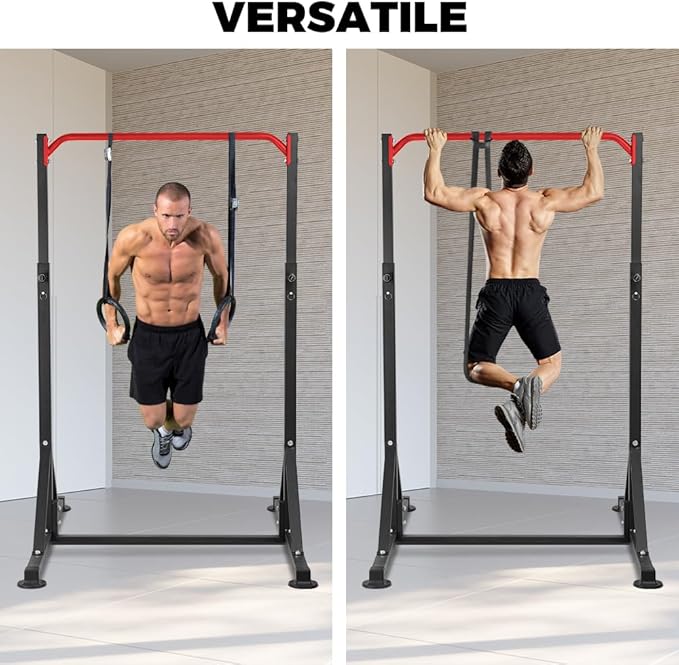 Pull Up Station, Power Tower Adjustable Pullup Bar Free Standing, Heavy Duty Multifunction Strength Training Pull Up Bar, Gym Workout Fitness Equipment Chin up Bar for Home Outdoor, 440LBS Capacity