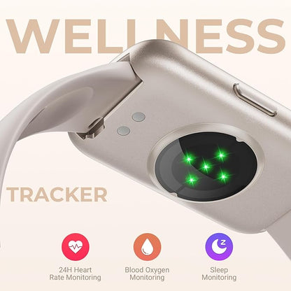 Health Fitness Tracker Smart Watch with 24/7 Heart Rate, Blood Oxygen, Sleep Tracker, Pedometer, 3 Colorful Bands & 3ATM Waterproof Activity Tracker with Step Calorie Counter, Starlight