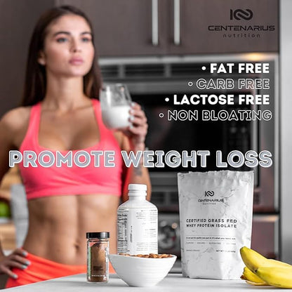 Centenarius Nutrition Grass Fed Whey Protein Unflavored Powder 500g with Natural Amino Acids for Optimized Muscle Growth, Recovery & Efficiency - Cold-Filtered, No Additives or Hormones
