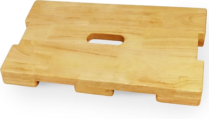 Wood Fitness Board, Wooden Exercise Board with Non-slip Design, Resistance Band Platform, for Band Workout, Stretching, Balance & Flexibility Exercise for Home Gym