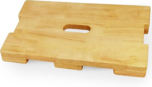 Wood Fitness Board, Wooden Exercise Board with Non-slip Design, Resistance Band Platform, for Band Workout, Stretching, Balance & Flexibility Exercise for Home Gym