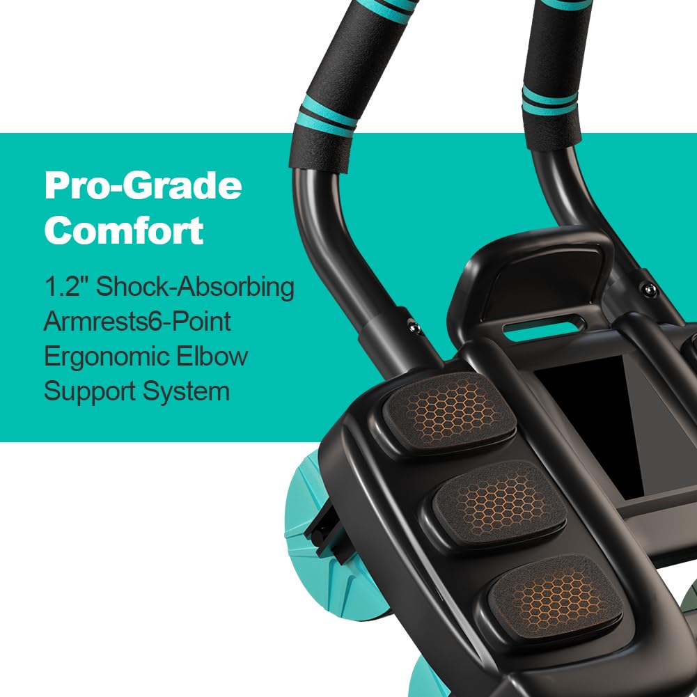 Four-wheel Automatic Rebound Ab Roller Wheel with Elbow Support, Abdominal Wheel Core Exercise