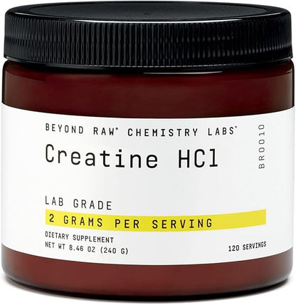 BEYOND RAW Science-Backed Creatine HCl Powder, Lab Grade, for Muscle Strength and Growth, Energy Production, Athletic Performance, Cognitive Support, Cellular Hydration, 120 Servings
