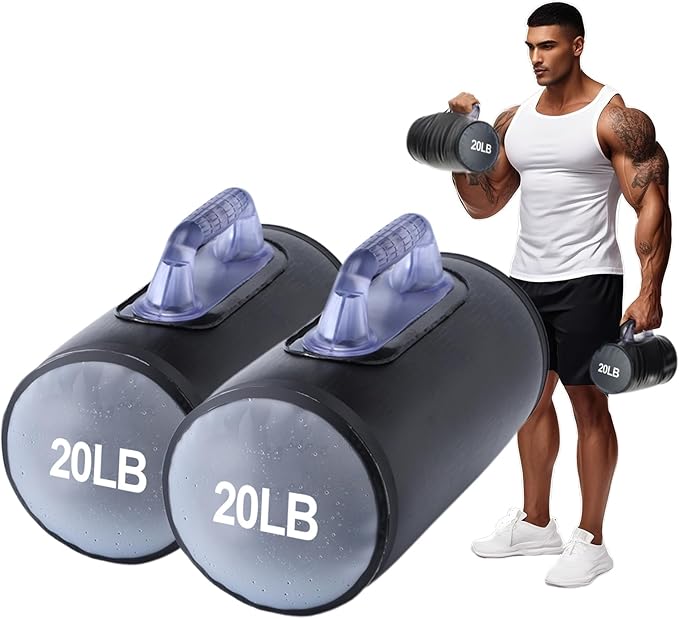 Water Dumbbells, Water Filled Training Dumbbells, Travel Weights Set, Adjustable Weights to 4-30 Lbs/Pair, Portable Gym for Strength Training, Fitness and Shaping