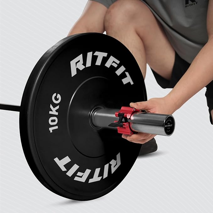 RitFit 2-Inch Magnetic Barbell Collars Locking Clamps - Heavy Duty Aluminum Alloy, Quick Release with Non-Slip TPR Pads for Olympic Weightlifting Powerlifting Training (Pair)