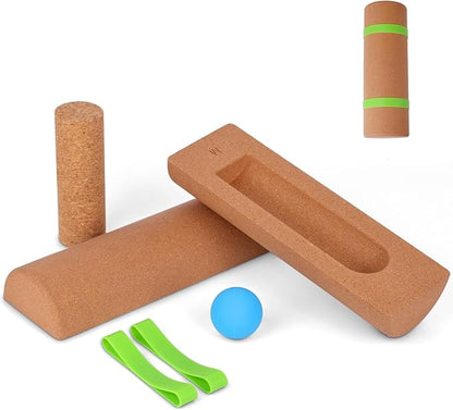 Cork Balance Board Ankle Stability Trainer, Textured Natural Cork Foot Strengthener for Mobility Support and Fall Protection, Balance Board for Foot Function