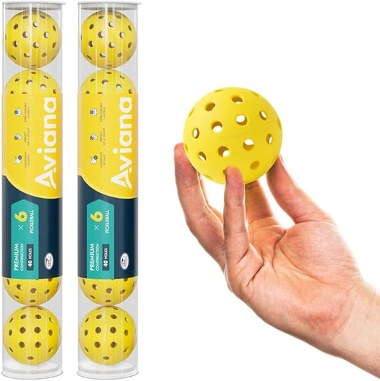 Aviana Outdoor Pickleball Balls - USAPA Approved for Tournament Play | Durable 40-Hole Design |