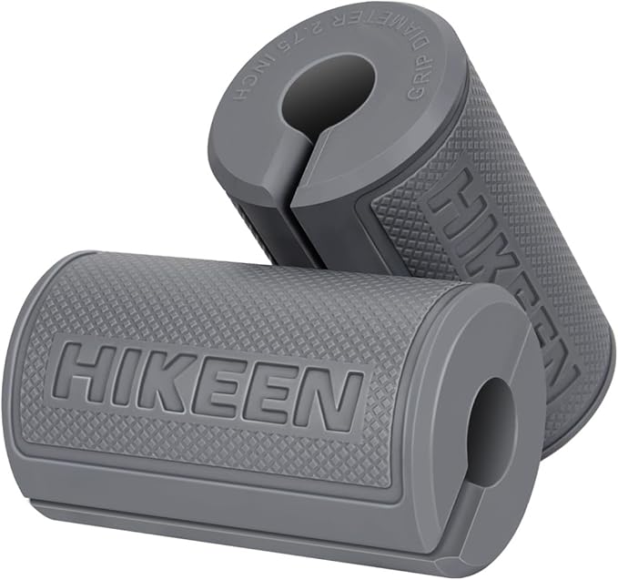 Hikeen Thick Bar Dumbbell Grips,Non Slip Hard Rubber Barbell Grips,Grips for Weight Lifting, Muscle Building-1.77", 2", 2.25" & 2.75" Outer Diameter