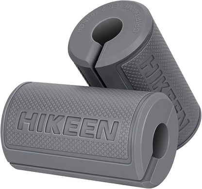 Hikeen Thick Bar Dumbbell Grips,Non Slip Hard Rubber Barbell Grips,Grips for Weight Lifting, Muscle Building-1.77", 2", 2.25" & 2.75" Outer Diameter