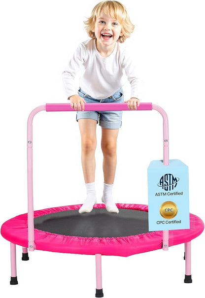 VEVOR 3FT Trampoline 36" Indoor/Outdoor for Toddlers, Foldable Mini Baby With Foam Handle, Recreational Birthday Gift