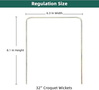 ApudArmis Regulation Croquet Wickets, Set of 9 Colorful Square Arrow Wickets Replacement for 28In or 32In Croquet Lawn Backyard Outdoor Game (8.1In Height & 6.3In Width)