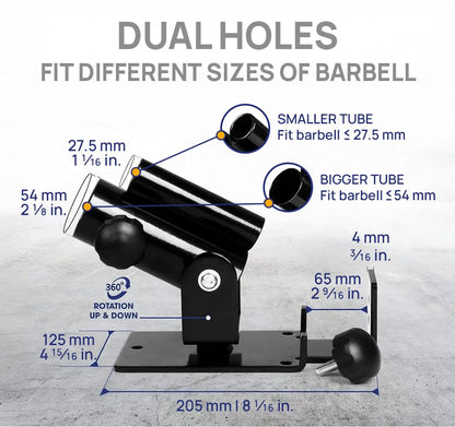Yes4All Landmine Attachment for 1" & 2" Barbells with Weight Plate Holder, 360 Swivel & Heavy Duty