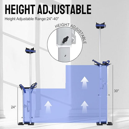 24-40 Inch Silver Drywall Stilts Aluminum Tool Stilt with Protective Knee Pads Portabl Adjustable For Painter Walking Painting