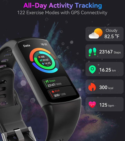 Smart Watch Fitness Tracker with 24/7 Heart Rate, Blood Oxygen Blood Pressure Monitor Sleep Tracker