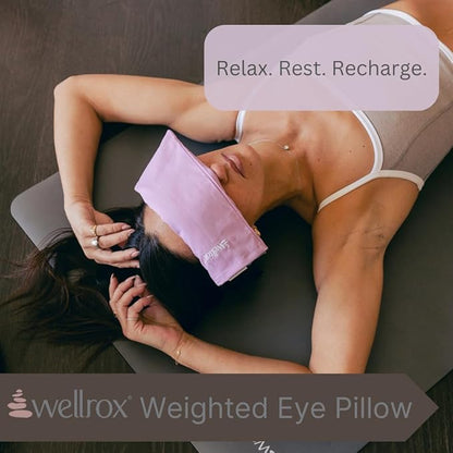 Weighted Eye Pillow - Flaxseeds & Lavender Eye Pillow Weighted for Restorative Yoga, Meditation & Stress Relief (Green, Scented)