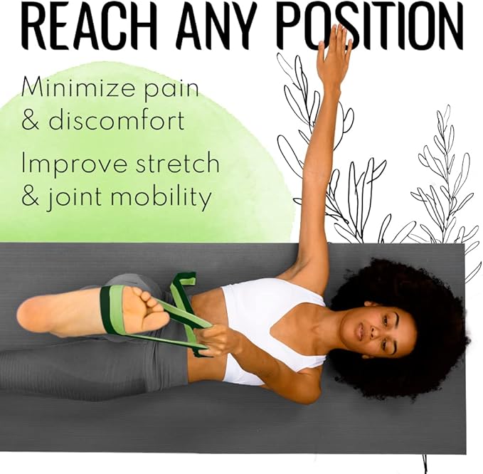 TECEUM Yoga Strap & Mat Strap – 2 IN 1 – Cotton – 6 ft 8 ft 10 ft (30+ colors) – Adjustable Non-Slip Belt for Yoga, Pilates, Stretching, Physical Therapy, Fitness & Home Workout – For Carrying Mats