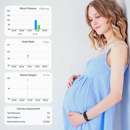 Smart Bracelet Activity Fitness Tracker, Health Wristband, Screenless Ultra Lightweight 17g Wearable 24/7 BP Health Monitor, 100+ Modes, Improve Sleep, Heart Rate Tracking for Women Men Free App