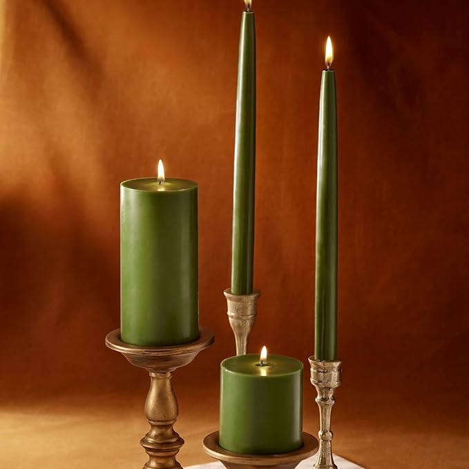 Thymes Frasier Fir Scented Candles for Home Decor - Green Pillar Candles for Women & Men - Place on Candle Holder - Luxury Home Fragrance Gifts - Large (3" x 6" Pillar)