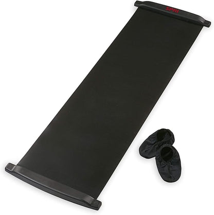 SPRI Slide Board (71" L x 20" W) with End Stops, Sliding Booties, Mesh Carrying Bag and Exercise Guide for Low Impact Balance Training (Skating, Hockey)
